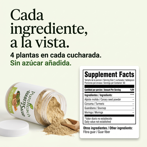 Diabetes Salud – Alpiste, Guanábana, Moringa y Cúrcuma